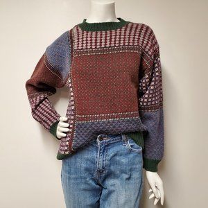 80s/90s WOOLRICH Wool Patchwork Patterned Sweater